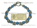 【ネクロマンス NECROMANCE】 ブルーアゲート スカルブレスレット Blue Agate Skull Bracelet 青めのう 骸骨