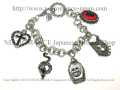 【数量限定】【ネクロマンス NECROMANCE】 チャームブレスレット Charm Bracelet クロス 十字架 蛇 スカル 骸骨