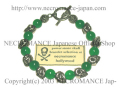 【ネクロマンス NECROMANCE】 グリーンアゲート スカルブレスレット Green Agate Skull Bracelet 緑めのう 骸骨