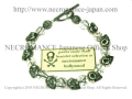 【ネクロマンス NECROMANCE】 ブラックトルマリンクリスタル スカルブレスレット Black Tourmaline Crystal Skull Bracelet 骸骨