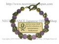 【ネクロマンス NECROMANCE】 アメジスト ゴールドスカルブレスレット Amethyst Gold Skull Bracelet 紫水晶 金 骸骨