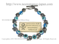 【ネクロマンス NECROMANCE】 イーヴィルアイ スカルブレスレット Evil Eye Skull Bracelet ＜ブルー/Blue/青＞ 邪眼 魔除け 目玉 骸骨