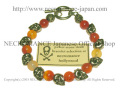 【ネクロマンス NECROMANCE】 紅アゲート スカルブレスレット Kurenai Agate Skull Bracelet 紅めのう 骸骨