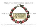 【ネクロマンス NECROMANCE】 ピンクキャッツアイ スカルブレスレット Pink Cat's Eye Skull Bracelet 猫目石 骸骨 恋愛 魔除け ひらめき