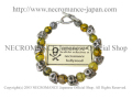 【ネクロマンス NECROMANCE】 イエロードラゴンアゲート スカルブレスレット Yellow Dragon Agate Skull Bracelet 黄龍紋瑪瑙 骸骨