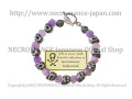 【ネクロマンス NECROMANCE】 ローズアメジスト スカルブレスレット Rose Amethyst Skull Bracelet 薔薇 紫水晶 骸骨