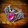 【ネクロマンス NECROMANCE】 ラインストーン バット ブレスレット Rhinestone Bat Bracelet ＜ピンク/Pink/桃色＞ コウモリ 蝙蝠