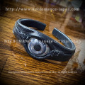 【数量限定 ご予約受付中】【ネクロマンス NECROMANCE】 ナローレザー義眼バングル Narrow Leather Eye Bangle ＜ブルーグレー/Blue Gray＞ 目玉 革