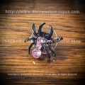 【ネクロマンス NECROMANCE】 ピンクスパイダーピアス Rhinestone Pink Spider Pierce ＜ピンク/Pink/桃色＞ 蜘蛛 ラインストーン