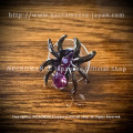 ラインストーン スパイダーピアス Rhinestone Spider Pierce ＜パープル/Purple/紫＞ 蜘蛛　【NECROMANCE ネクロマンス】