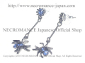【ネクロマンス NECROMANCE】 ドロップブルースパイダーピアス Blue Drop Spider Pierce ＜ブルー/Blue/青＞ 蜘蛛 ラインストーン