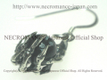 【ネクロマンス NECROMANCE】 スノーフレーク ボーンハンドピアス Snowflake Obsidian Bone Hand Pierce 雪片黒曜石 骸骨