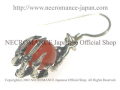 【ネクロマンス NECROMANCE】 レッドアゲート ボーンハンドピアス Red Agate Bone Hand Pierce 赤めのう 骸骨