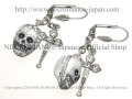 【ネクロマンス NECROMANCE】 クロス&スカルピアス Cross & Skull Pierce 骸骨 十字架