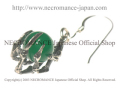 【ネクロマンス NECROMANCE】 グリーンアゲート ボーンハンドピアス Green Agate Bone Hand Pierce 緑めのう 骸骨