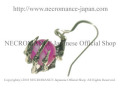 【ネクロマンス NECROMANCE】 ピンクアゲート ボーンハンドピアス Pink Agate Bone Hand Pierce ピンクめのう 骸骨 手