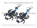 【ネクロマンス NECROMANCE】 ラージドロップブルースパイダーピアス Large Drop Blue Spider Pierce ＜ブルー/Blue/青＞ 蜘蛛