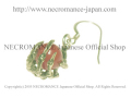 【ネクロマンス NECROMANCE】 紅アゲート ボーンハンドピアス Kurenai Agate Bone Hand Pierce 紅めのう 骸骨 手