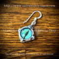【ネクロマンス NECROMANCE】 シルバー義眼ピアス Silver Glass Eye Pierce ＜エメラルド グリーン/Emerald Green/緑＞ 目玉 悪魔 ドラゴン Dragon 龍