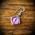【ネクロマンス NECROMANCE】 シルバー義眼ピアス Silver Glass Eye Pierce ＜ピンク/Pink/桃色＞ 目玉 悪魔 ドラゴン Dragon 龍