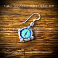 【ネクロマンス NECROMANCE】 シルバー義眼ピアス Silver Glass Eye Pierce ＜ブルー グリーン/Blue Green/青緑＞ 目玉 悪魔 ドラゴン Dragon 龍