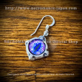 【ネクロマンス NECROMANCE】 シルバー義眼ピアス Silver Glass Eye Pierce ＜パープル ブルー/Purple Blue/紫青＞ 目玉 悪魔 ドラゴン Dragon 龍