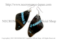 【ネクロマンス NECROMANCE】リアルバタフライウィングピアス Real Butterfly Wing Pierce ＜ルリアゲハ 前翅＞ 蝶々 羽