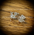 【ネクロマンス NECROMANCE】 シルバースパイダー＆スパイダーウエブ スタッドピアス Silver Spider & Spider Web Stud Pierce 蜘蛛 蜘蛛の巣