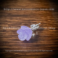 【ネクロマンス NECROMANCE】 アメジスト ローズシェイプ ピアス Amethyst Rose Shape Pierce 薔薇 紫水晶 骸骨