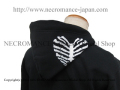 【ネクロマンス NECROMANCE】 ハートリブスケルトン ジップアップパーカー Heart Rib Skeleton hooded sweatshirt 骸骨 肋骨 心臓