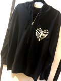 【ネクロマンス NECROMANCE】 ハートリブスケルトン ジップアップパーカー ＜薄手＞ Heart Rib Skeleton hooded sweatshirt 骸骨 肋骨 心臓