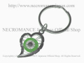 【ネクロマンス NECROMANCE】 イーヴィルアイ ハートキーリング Evil Eye Heart Keyring ＜グリーン/Green/緑＞邪眼 魔除け 御守り 目玉