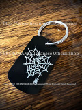 【ネクロマンス NECROMANCE】 ドッグタグキーリング<ハートスパイダーウェブ> Heart Spider Web Dog Tag Keyring 蜘蛛の巣 蜘蛛