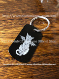 【ネクロマンス NECROMANCE】 ドッグタグキーリング<ウイングド キャット> Winged Cat Dog Tag Keyring 猫 翼