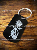 【ネクロマンス NECROMANCE】 ドッグタグキーリング<ローズ ボーンハンド> Rose Bone Hand Dog Tag Keyring 薔薇 骸骨
