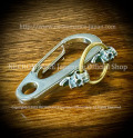 【ネクロマンス NECROMANCE】 ブラス スカル カラビナ ＜ X Type＞ Brass Skull carabiner 骸骨