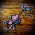 【チャリティー企画商品】【ネクロマンス NECROMANCE】 ドロップピンクスパイダーネックレス Drop Pink Spider Necklace ＜ピンク/Pink/桃色＞ 蜘蛛
