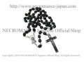 【ネクロマンス NECROMANCE】 ブラックロザリオネックレス Black Rosary Necklace ＜ウッド/Wood＞ 十字架 クロス