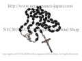【ネクロマンス NECROMANCE】 ブラックロザリオネックレス Black Rosary Necklace ＜タイニー/Tiny＞ 十字架 クロス