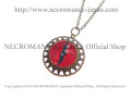 【ネクロマンス NECROMANCE】レッドヴァンパイア義眼ブラスハートネックレス Red Vampire Glass Eye Brass heart Necklace 吸血鬼 目玉