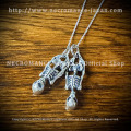 【ネクロマンス NECROMANCE】 シルバーダブルスケルトンネックレス Silver Double Skeleton Necklace 骸骨 兄弟
