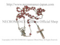 【ネクロマンス NECROMANCE】【限定】 ピンクグラスロザリオネックレス Pink Glass Rosary Necklace＜タイニー/Tiny＞十字架 クロス 桃色