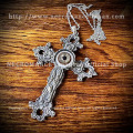 【ネクロマンス NECROMANCE】【限定】 シルバーローズロザリオ義眼ネックレス Silver Rose Rosary Glass Eye Necklace ＜ヘーゼル/Hazel＞十字架 クロス 目玉