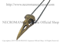 【ネクロマンス NECROMANCE】 ブラスレビンスカルネックレス Brass Raven Skull Necklace カラス 鴉 頭蓋骨 骸骨