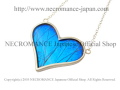 【ネクロマンス NECROMANCE】【数量限定】シルバーラージハート リアルバタフライウィングネックレス Silver Large Real Butterfly Wing Necklace ＜メネラウスモルフォ＞ 蝶々 羽 ハート型