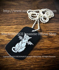 【ネクロマンス NECROMANCE】 ドッグタグネックレス<ウイングド キャット> Winged Cat Dog Tag Necklace 猫 翼