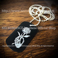 【ネクロマンス NECROMANCE】 ドッグタグネックレス<ローズ ボーンハンド> Rose Bone Hand Dog Tag Necklace 薔薇 骸骨