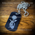 【ネクロマンス NECROMANCE】 ドッグタグネックレス<ローズ ボーンハンド> Rose Bone Hand Dog Tag Necklace 薔薇 骸骨