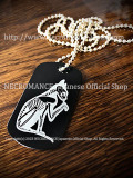 【ネクロマンス NECROMANCE】 ドッグタグネックレス<キャット エックス レイ> Cat X-ray Dog Tag Necklace 猫 骸骨 レントゲン