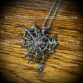 【ネクロマンス NECROMANCE】 シルバー ハート スパイダーウェブ ネックレス Silver Heart Spider Web Necklace 蜘蛛の巣 蜘蛛 シルバー